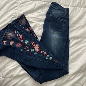 Embroidered Blue Jeans